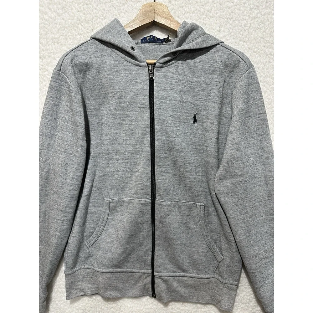 Polo Ralph Lauren Men's Gray Full Zip Hoodie Sweatshirt Size M (175/96A)‎